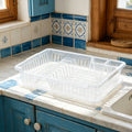 Clear Plastic Dish Drainer & Cutlery Rack with Drip Tray