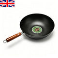 32cm Iron Stir-Fry Wok with Wooden Handle