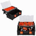 45cm Black Cantilever Toolbox with Organiser Compartments