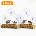 2-Pack Clear Acrylic Window Bird Feeders with Suction Cups