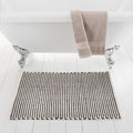 Flat-Weave Monochrome Anti-Slip Cotton Bath Mat – 80 × 50cm