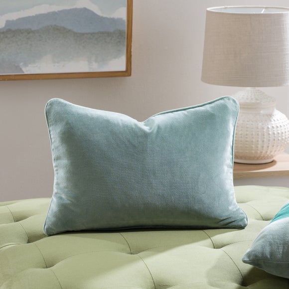 Clara Cotton-Velvet Rectangular Filled Cushion