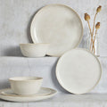 Amalfi White Reactive-Glaze 12-Piece Dinner Set