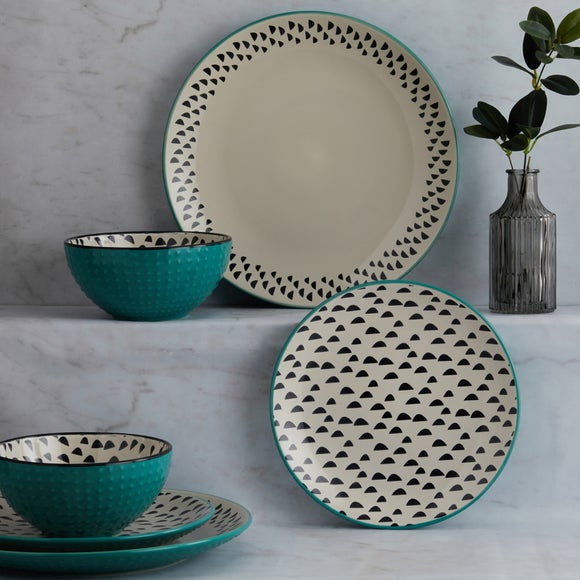 Global Teal 12-Piece Dinner Set