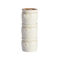 Cream Hang-Tag Stacking Tea, Coffee & Sugar Canisters – Set of 3