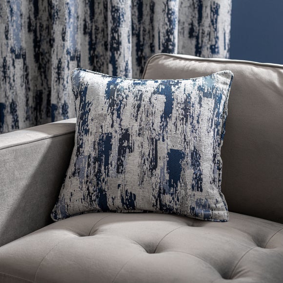 Abstract Global Navy Geometric Filled Cushion – 45 × 45cm