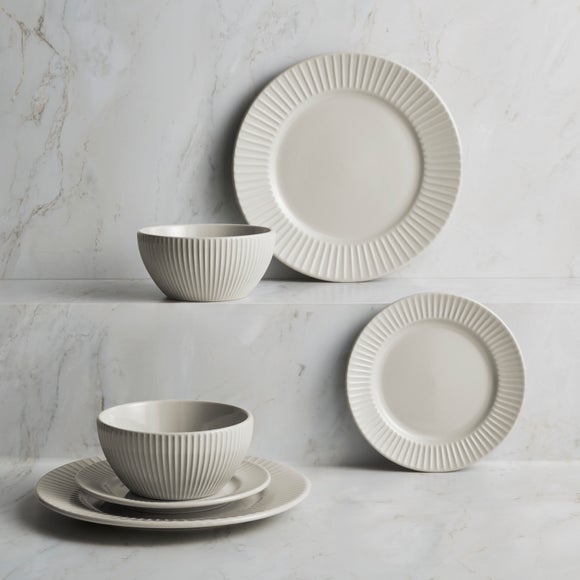 Hampton Grey 12-Piece Dinner Set