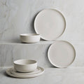 White Stacking 12-Piece Dinner Set