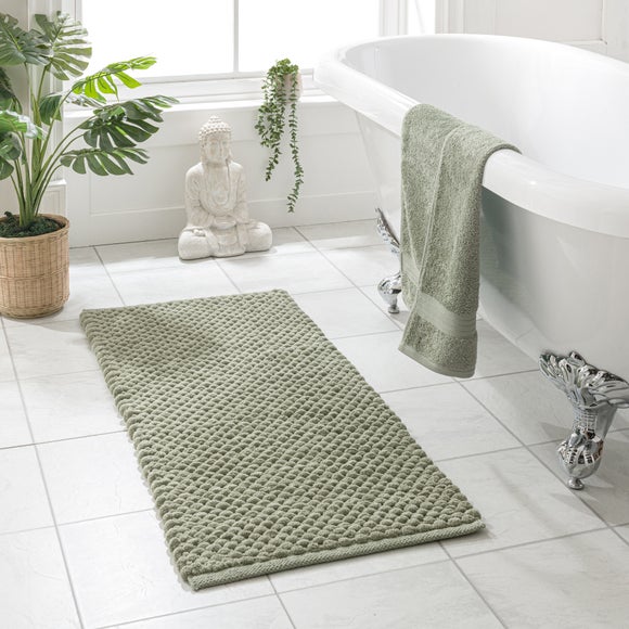 Recycled Pebble XL Bath Mat – Sage Green, 118 × 48cm