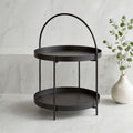 Foldable Two-Tier Matte Iron Serving Stand