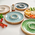 Dexam Sintra Mango-Wood Spotted Chip & Dip Bowl