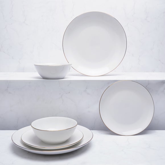 Gold Band 12-Piece Dinner Set