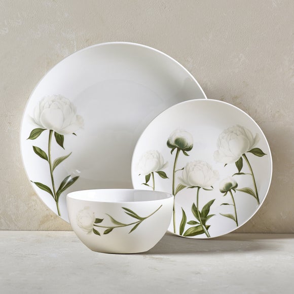 Peony Floral 12-Piece Dinner Set