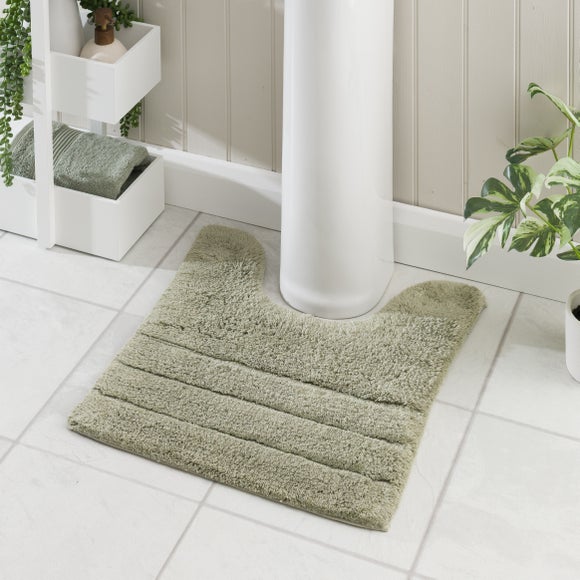 Luxury Cotton Textured Stripe Pedestal Mat