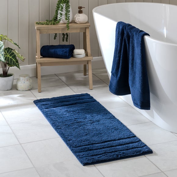 Luxury Cotton Textured Stripe Bath Runner