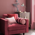 Clara Striped Cotton-Velvet Bolster Cushion