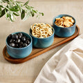 Montreal Nibble Bowls & Wooden Serving Board – 4 Piece Set