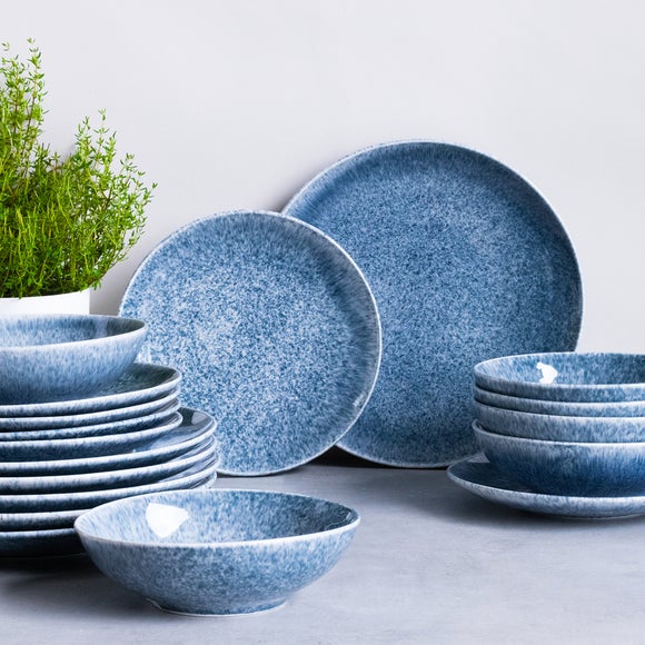 Code Maison Feather Reactive-Glaze 18-Piece Dinner Set