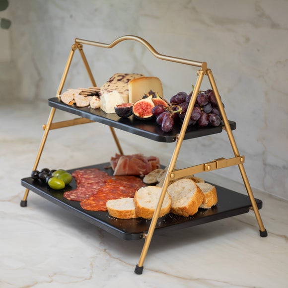Artesa Two-Tier Metal Serving Stand