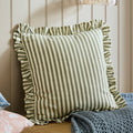 Linford Stripe Frilled Square Cushion Cover