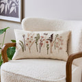 Embroidered Harvest Cotton Rectangular Filled Cushion