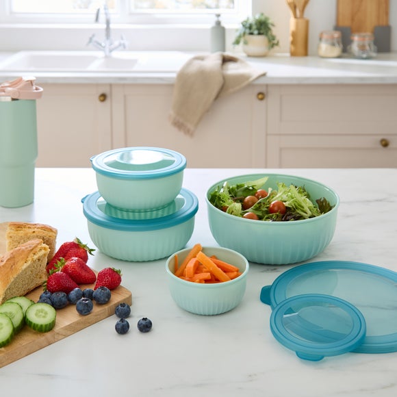 Ribbed Food Storage Containers – Nesting Set of 4