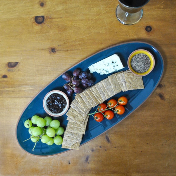 Sintra Glazed Terracotta Oval Serving Platter