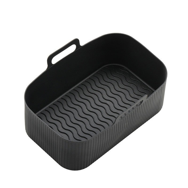 2 Black Reusable Silicone Air Fryer Basket Liners