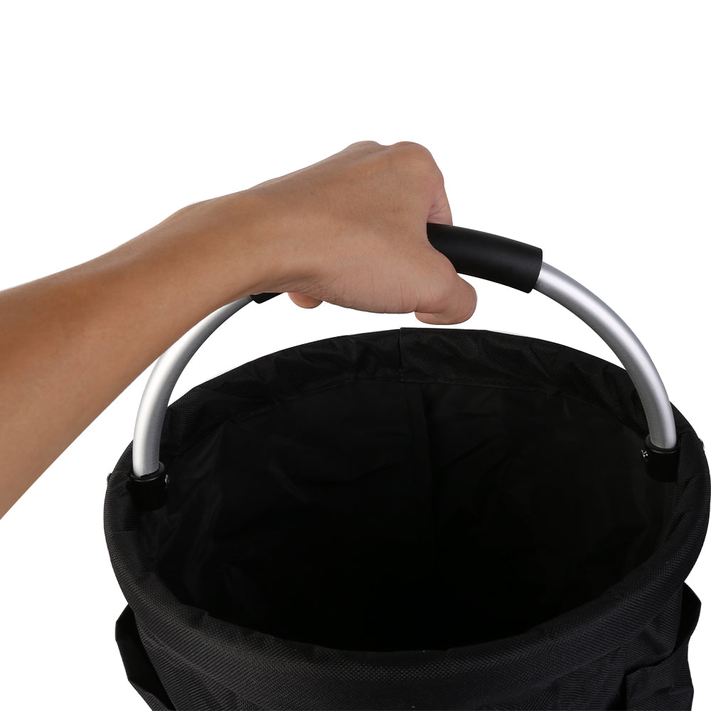 17L Black Folding Cleaning & Garden Tools Caddy with Handles