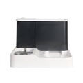 2-in-1 Gravity Pet Food Feeder & Water Dispenser – Grey & White