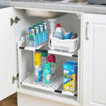 White Addis under-sink storage shelf with adjustable tiers