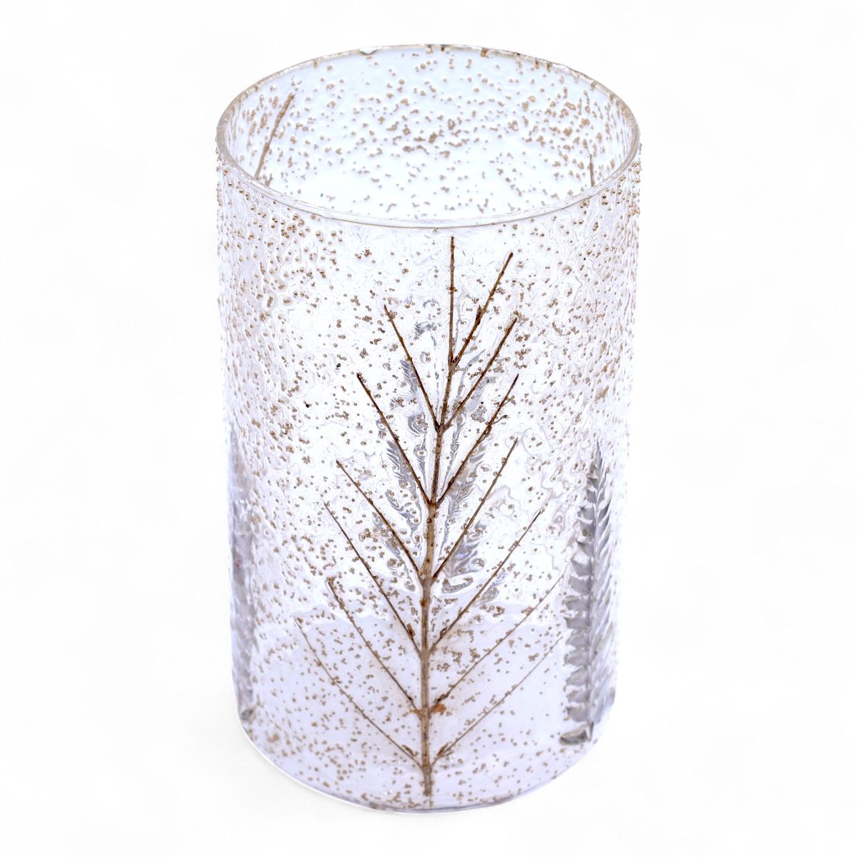 Natural Floral Glass - Tall Vase Candle Holder - Pino - (19x11cm)