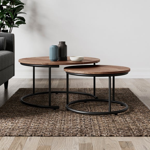 Fulton Industrial Nesting Coffee Tables – Black