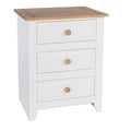 Capri White & Pine Three-Drawer Bedside Cabinet
