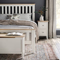 Marlow Narrow White Two-Drawer Bedside Table
