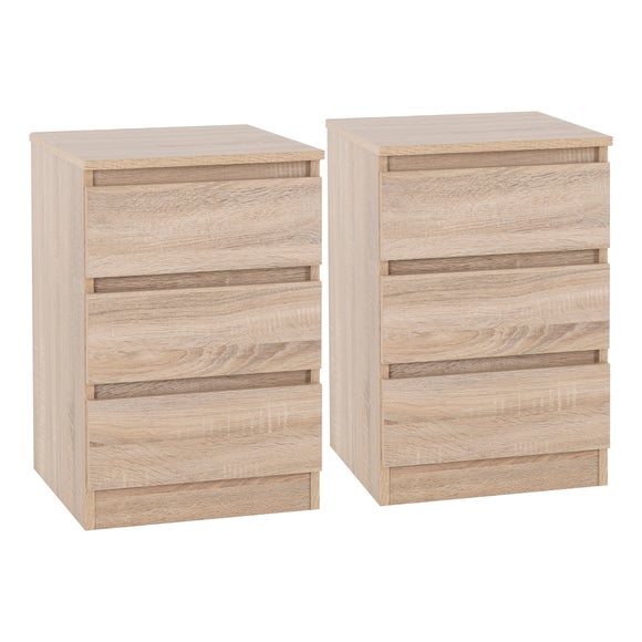 Malvern Three-Drawer Bedside Cabinets – Set of 2