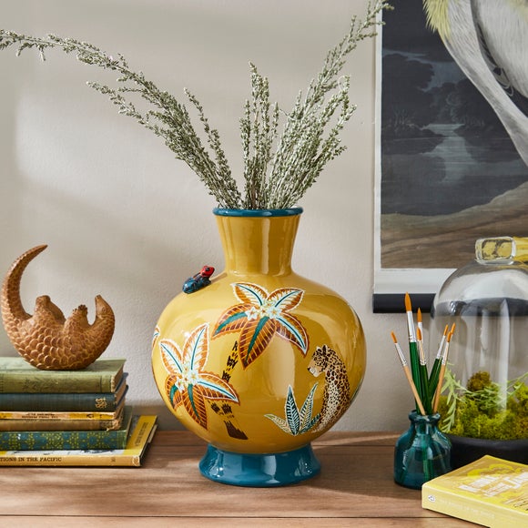 Leopard-Pattern Ceramic Vase