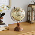 Vintage Globe Ornament with Mango-Wood Base