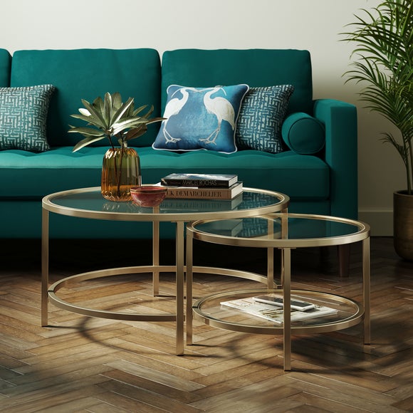 Sofia Glass Nest of Coffee Tables