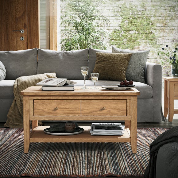 Bromley II Traditional Oak Coffee Table with Storage