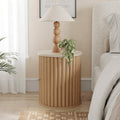 Lucin Travertine-Effect Bedside Table