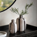 Cedar & Sage Monochrome Striped Glass Vases – Set of 2