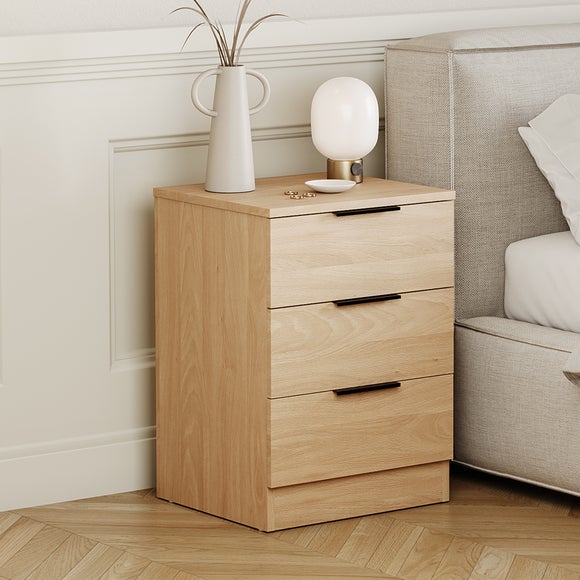 Hayes Three-Drawer Bedside Table