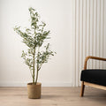 Artificial Slim Silhouette Olive Tree in Black Pot