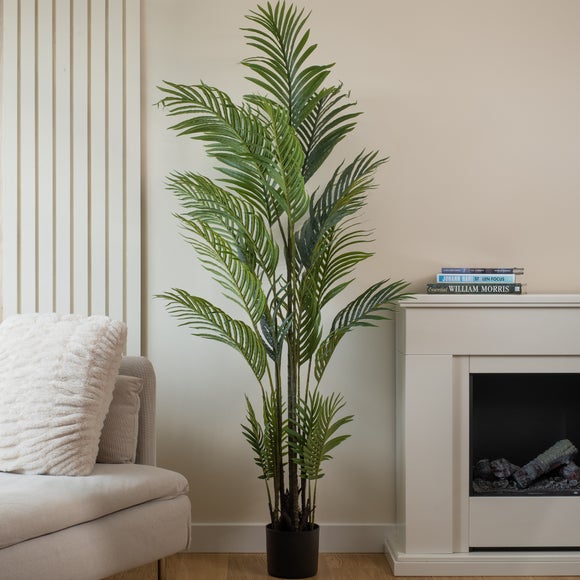 Artificial Tall Real-Touch Pearl Palm Tree in Black Pot