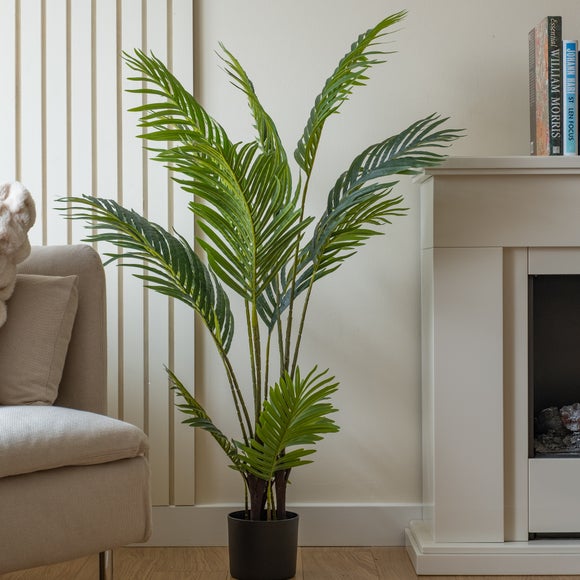 Artificial Real-Touch Pearl Palm in Black Plastic Pot – 125cm