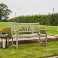 Cambridge Antique Grey Solid Acacia 2-Seater Garden Bench – 120cm