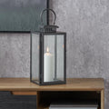 Rectangular Metal & Glass Candle Lantern