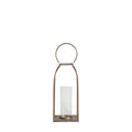 Cedar & Sage Alcora Antique Gold Lantern Candle Holder