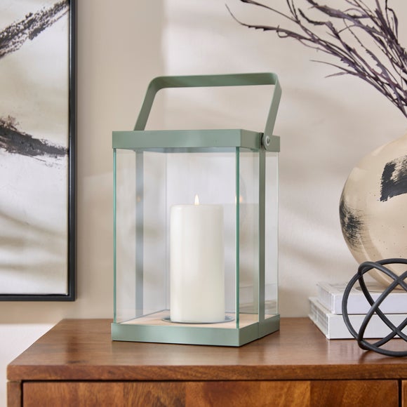 Modern Glass & Metal Candle Lantern